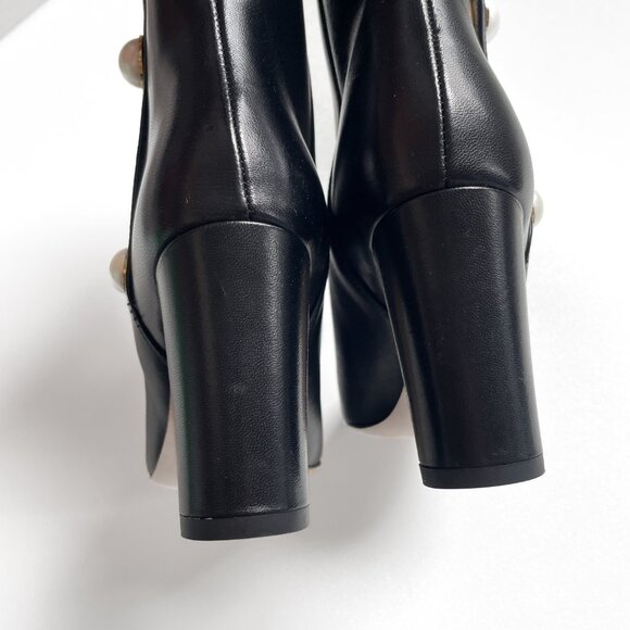 JIMMY CHOO Rina 85 Embellished Leather Ankle Boots Black IT 35.5 US 5.5 NEW - Picture 12 of 16